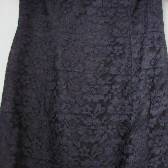Vintage 80s 90s Black Lace Cocktail Dress Off Shoulder LBD Holiday Party Small - Picture 5 of 13
